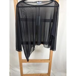 NWT Shana Black High Low Asymmetrical Top Popover Jacket #1117 Size XXL